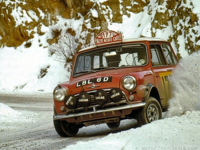 Rauno August Aaltonen - Henry Liddon 36º Rally Monte-Carlo 1967, Mini Cooper S 1275.jpg